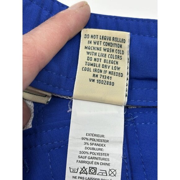 L.L. Bean Boys Light and Dark Blue Drawstring Swim Shorts with Mesh Lining - Picture 6 of 9